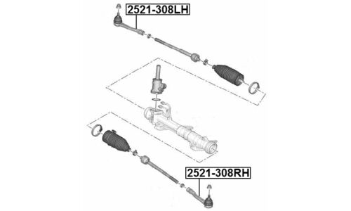 Наконечник рулевой | лев Febest, арт. 2521-308RH