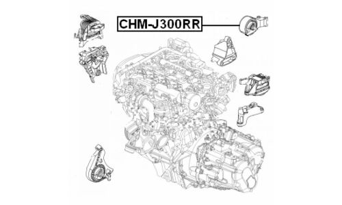 Подушка двигателя | зад прав/лев Febest, арт. CHM-J300RR