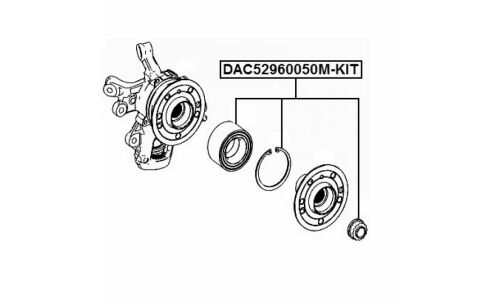 Подшипник ступичный ремкомплект 52x96x50 | зад прав/лев Febest, арт. DAC52960050M-KIT