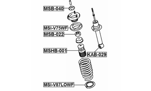 Проставка пружины нижняя | прав/лев Febest, арт. MSI-V87LOWF