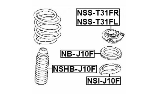 Опора (проставка) пружины нижняя Febest, арт. NSI-J10F