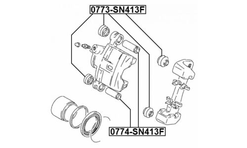 Пыльник направляющей тормозного суппорта Febest, передний, арт. 0773-SN413F