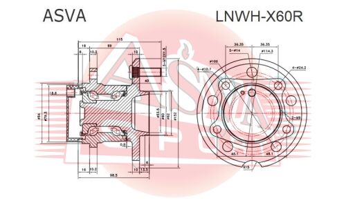 Ступица колеса Asva, арт. LNWH-X60R