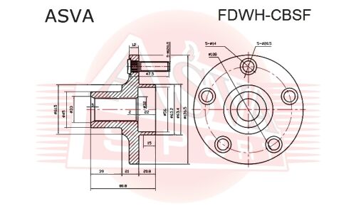 Ступица колеса | перед прав/лев Asva, арт. FDWH-CBSF