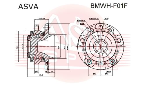 Ступица колеса Asva, передняя, арт. BMWH-F01F