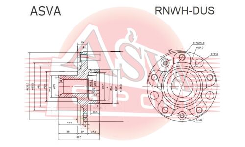 Ступица колеса | перед/зад прав/лев Asva, арт. RNWH-DUS