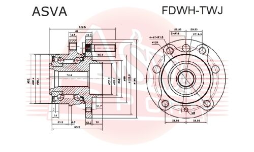 Ступица колеса Asva, арт. FDWH-TWJ