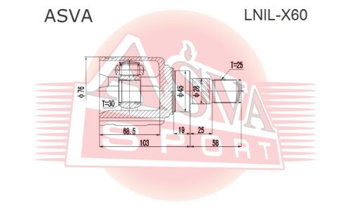 ШРУС внутренний | лев Asva, арт. LNIL-X60