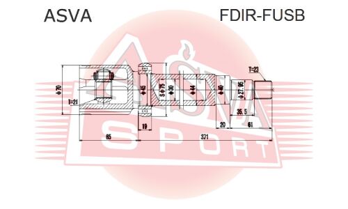 ШРУС внутренний | перед прав Asva, арт. FDIR-FUSB