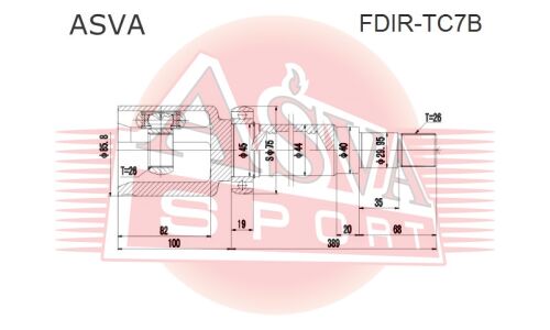ШРУС Asva, передний, правый, внутренний, арт. FDIR-TC7B