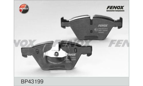 Колодки тормозные дисковые Fenox, передние, комплект на ось (4 шт), арт. BP43199