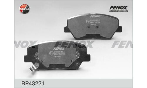Колодки тормозные дисковые Fenox, передние, комплект на ось (4 шт), арт. BP43221