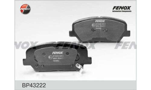 Колодки тормозные дисковые Fenox, передние, комплект на ось (4 шт), арт. BP43222