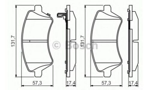 Колодки тормозные дисковые Bosch, передние, комплект на ось (4 шт), арт. 0 986 495 243