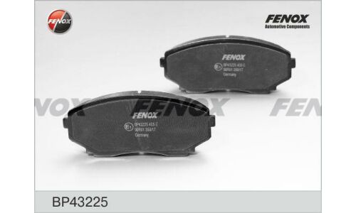 Колодки тормозные дисковые Fenox, передние, комплект на ось (4 шт), арт. BP43225