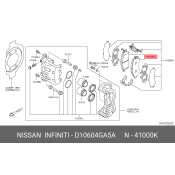 Колодки тормозные дисковые Nissan, передние, комплект на ось (4 шт), арт. D1060-4GA5A