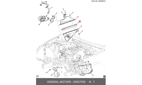 Фильтр воздушный GM, арт. 20857930