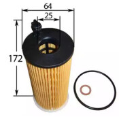 Фильтр масляный (картридж) JS Asakashi, арт. OE0101