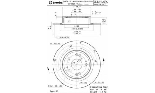 Диск тормозной Brembo UV Coated, арт. 08B27111
