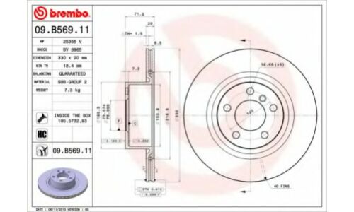Диск тормозной Brembo, арт. 09B56911