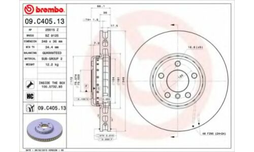 Диск тормозной Brembo, арт. 09C40513