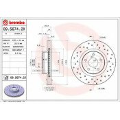 Диск тормозной Brembo, арт. 0956742X