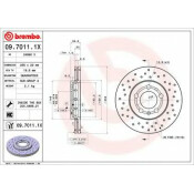 Диск тормозной Brembo, арт. 0970111X