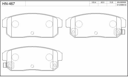 Колодки тормозные jFBK дисковые, арт. HN-467