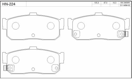 Колодки тормозные jFBK дисковые, арт. HN-224