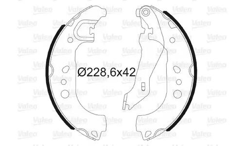 Колодки тормозные барабанные Valeo, комплект на ось (4 шт), арт. 564192