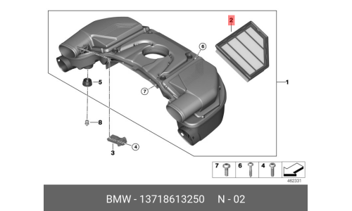 Фильтр воздушный BMW, арт. 13718613250