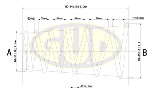 Пружина подвески | зад GUD, арт. GCS237214