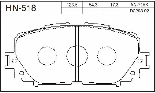 Колодки тормозные jFBK дисковые, арт. HN-518