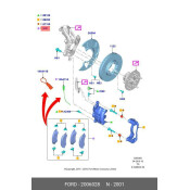 Колодки тормозные дисковые Ford, передние, комплект на ось (4 шт), арт. 2006028