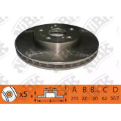 Диск тормозной NiBK, передний, арт. RN1499
