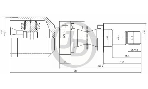 ШРУС внутренний | перед JD, арт. JCN0207