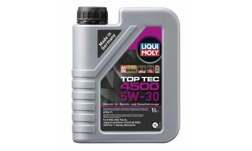 Масло моторное Liqui Moly Top Tec 4500 5w30 синтетическое, ACEA C1, JASO DL-1, универсальное, 1л, арт. 2317