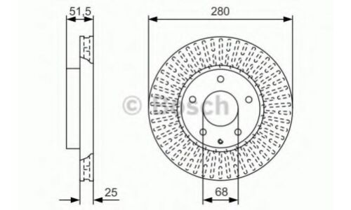Диск тормозной | перед Bosch, арт. 0 986 479 C36