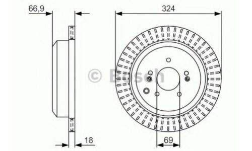 Диск тормозной Bosch, задний, арт. 0 986 479 V10