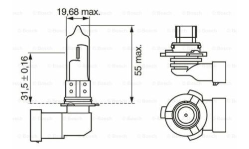 Лампа галогенная Bosch ECO HB3(9005) (P20d, T12), 12В, 60Вт, 1 шт, арт. 1 987 302 807