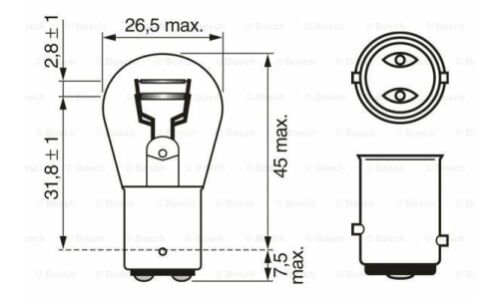 Лампа накаливания ECO P21/5W 12V 21/5W BAY15d Bosch 1987302814