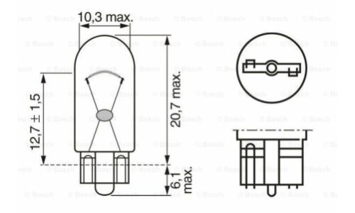 Лампа накаливания ECO WY5W 12V 5W W2,1x9,5d Bosch, арт. 1 987 302 820