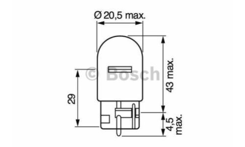 Лампа накаливания Bosch ECO W21W 12V, 21W, арт. 1 987 302 822