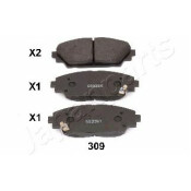 Колодки тормозные дисковые Japan Parts, передние, комплект на ось (4 шт), арт. PA-309AF