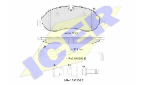 Комплект тормозных колодок, дисковый тормоз | перед Icer, арт. 142217