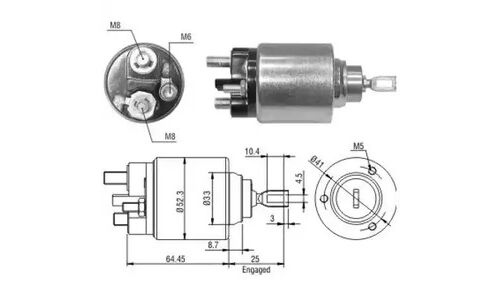 Втягивающее реле стартера Meat&Doria, арт. 46043