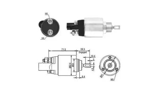 Втягивающее реле стартера Meat&Doria, арт. 46181