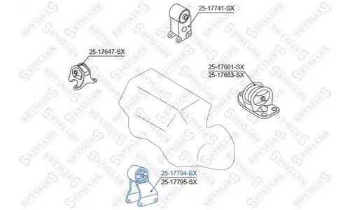 Подушка двигателя передняя Stellox, арт. 25-17794-SX