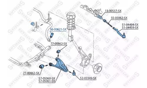Тяга стабил. пер. левая и правая Dacia | перед Stellox, арт. 56-00621-SX