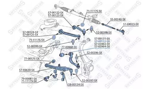 Рычаг подвески | зад прав Stellox, арт. 57-00132-SX